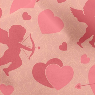 Pink Silhouette Of Love Angel Micro Fleece
