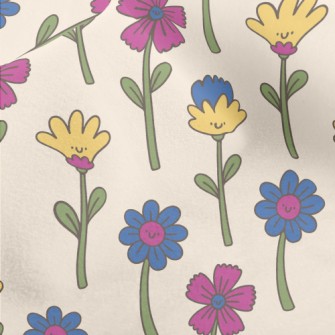 Cute Silly Flowers Micro Fleece