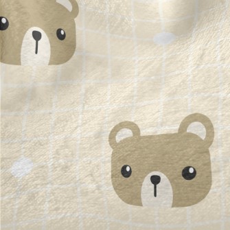 Square Cute Bear Grid Minky