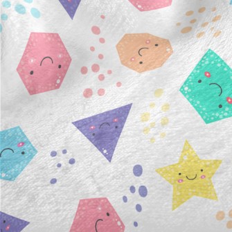 Smiling Cute Geometric Figures Minky