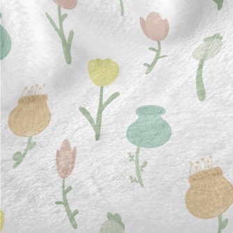 Cute And Lovely Flowers Minky