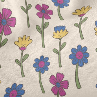 Cute Silly Flowers Minky