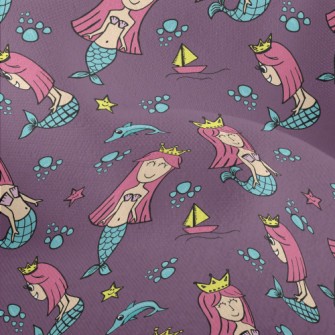 The Mermaid Princess Swimming  Lightweight Performance Linen