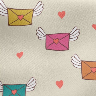 Love Envelope With Wings Sprea Jersey Backed Fleece