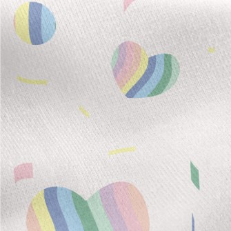 Colorful Hand Drawn Love Heart Jersey Backed Fleece