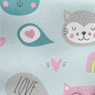 Cute Cats Jersey Backed Fleece