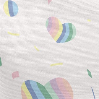 Colorful Hand Drawn Love Heart Pongee