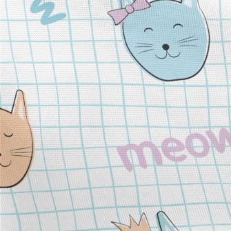 Plaid With Crown Cat Pongee