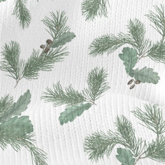 Realistic Hand Drawn Pine Leav Stretch Jersey