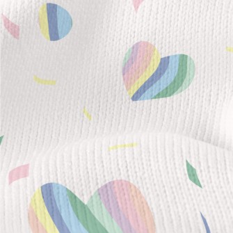 Colorful Hand Drawn Love Heart Stretch Jersey