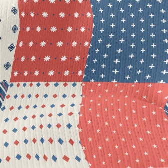 Complex Colored Grid Stretch Jersey