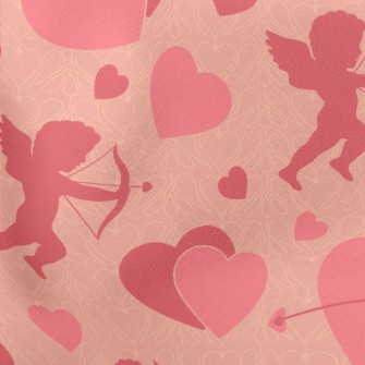 Pink Silhouette Of Love Angel Lightweight Cotton Poplin