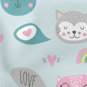 Cute Cats Lightweight Cotton Poplin