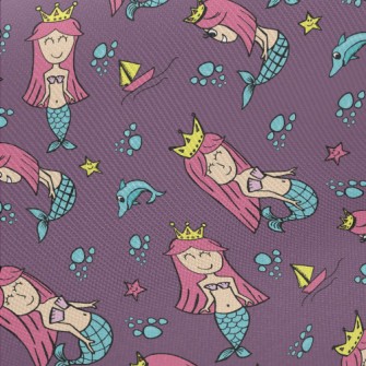 The Mermaid Princess Swimming  Midweight Cotton Poplin