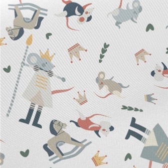 Color Block Cute Mouse Prince Midweight Cotton Poplin