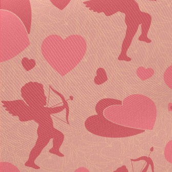 Pink Silhouette Of Love Angel Midweight Cotton Poplin