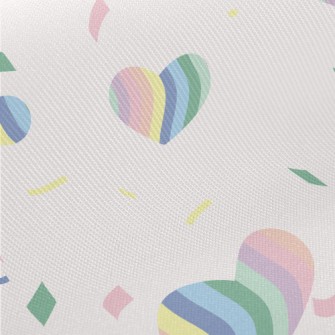 Colorful Hand Drawn Love Heart Midweight Cotton Poplin
