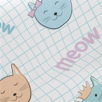 Plaid With Crown Cat Midweight Cotton Poplin