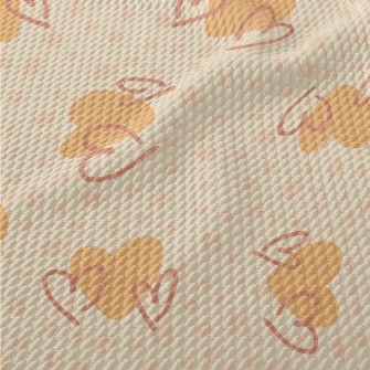 Orange Pink Hearts And Irregul Birdseye Piqué