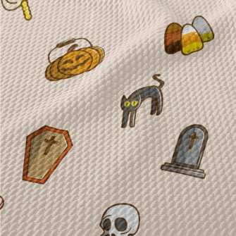 Cute Halloween Items Birdseye Piqué