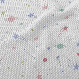 Cute Silhouette Of Cosmic Star Birdseye Piqué