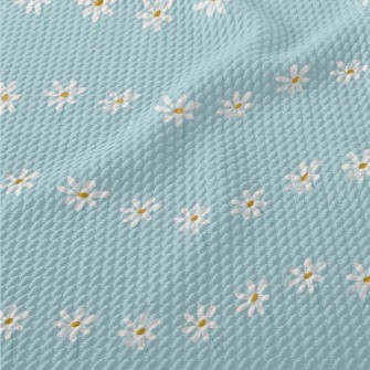 Cute Little White Flowers Birdseye Piqué