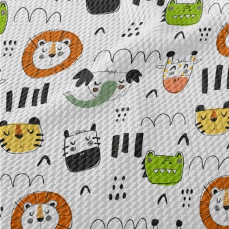 Simple Sleeping Animals Birdseye Piqué