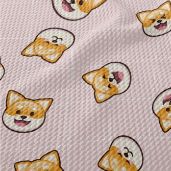Cute Shiba Inu Birdseye Piqué