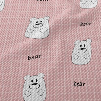 Pink And Cute White Bear And P Birdseye Piqué