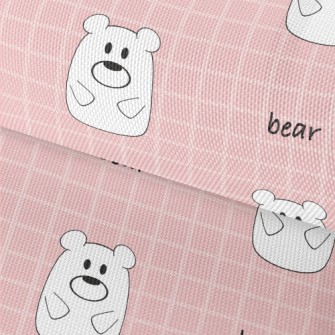 Pink And Cute White Bear And P Waterproof Oxford