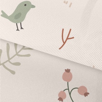Simple Hand Drawn Birds And Fl Waterproof Oxford