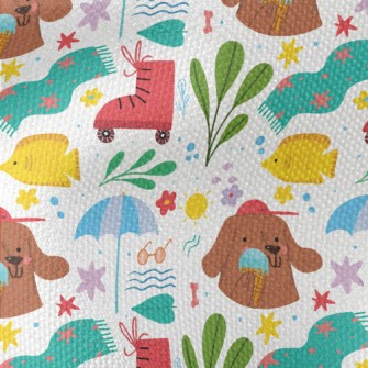 Dog Holding Ice Cream Waterproof Canvas