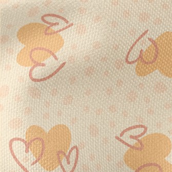 Orange Pink Hearts And Irregul Waterproof Canvas