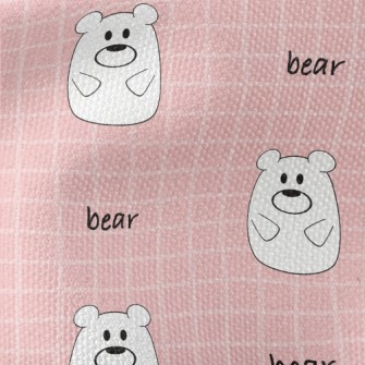 Pink And Cute White Bear And P Waterproof Canvas