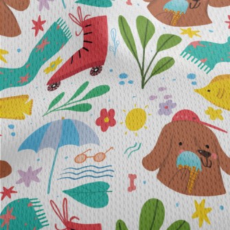 Dog Holding Ice Cream Athletic Mesh Flat Back