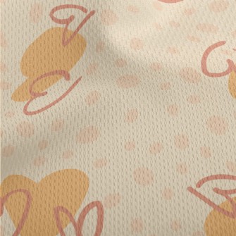 Orange Pink Hearts And Irregul Athletic Mesh Flat Back