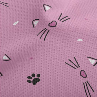 Cute Loving Cat Face Athletic Mesh Flat Back