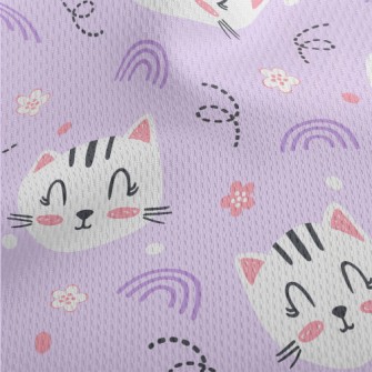 Happy Cute Smiling Cat Athletic Mesh Flat Back