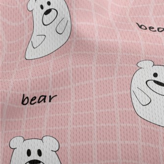 Pink And Cute White Bear And P Athletic Mesh Flat Back