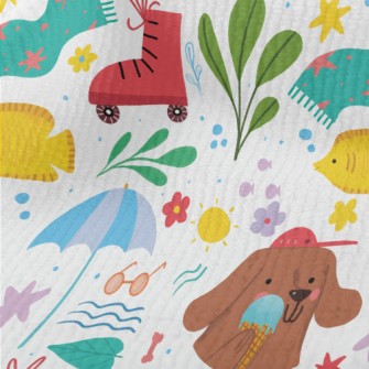 Dog Holding Ice Cream Terry