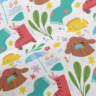 Dog Holding Ice Cream Performance Linen