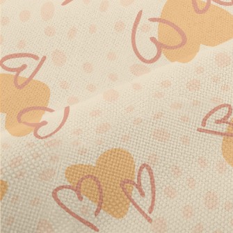 Orange Pink Hearts And Irregul Performance Linen