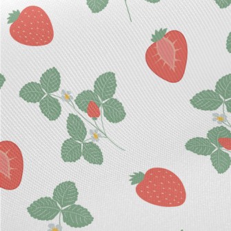 Plants Bearing Fresh Strawberr Twill