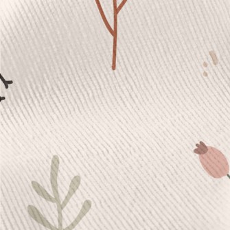 Simple Hand Drawn Birds And Fl Standard Corduroy