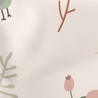 Simple Hand Drawn Birds And Fl Stretch Ponte