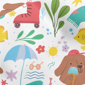 Dog Holding Ice Cream Micro Fleece