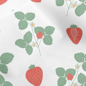 Plants Bearing Fresh Strawberr Micro Fleece