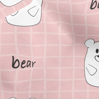 Pink And Cute White Bear And P Micro Fleece