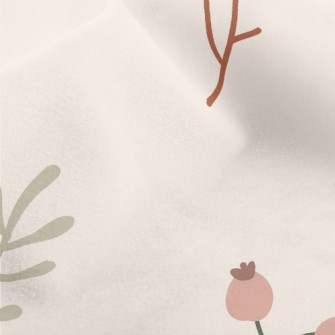 Simple Hand Drawn Birds And Fl Micro Fleece