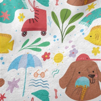 Dog Holding Ice Cream Minky